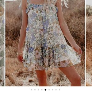 VICI Dress the Part Floral Chiffon Tie Dress Baby Doll Size L
